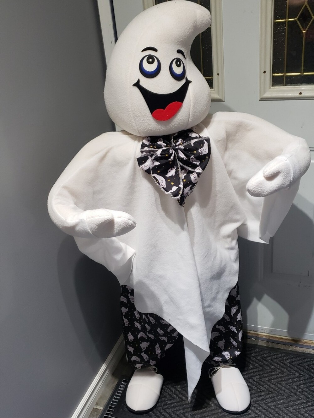 Vintage Halloween Porch Kids Door Greeter Ghost Trick Or Treater Rare